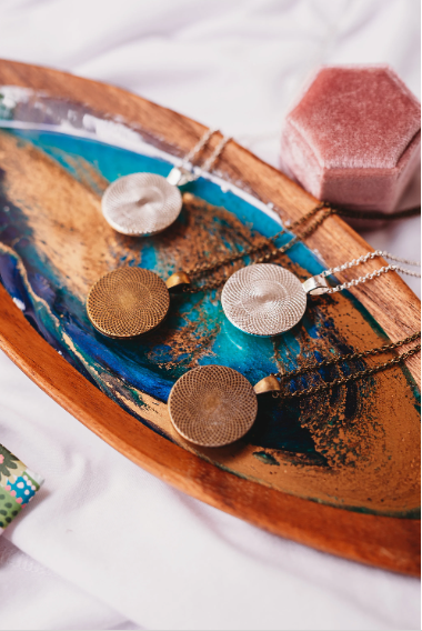 Back view of pendant necklaces