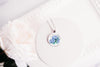 Blue morning glory flower pendant under glass - Whimsy Spirit Shop