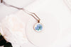 Blue morning glory flower pendant under glass - Whimsy Spirit Shop