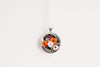 Dark Floral Garden Pendant - Botanical Necklace