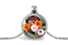 Dark Floral Garden Pendant - Botanical Necklace