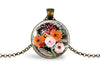Dark Floral Garden Pendant - Botanical Necklace