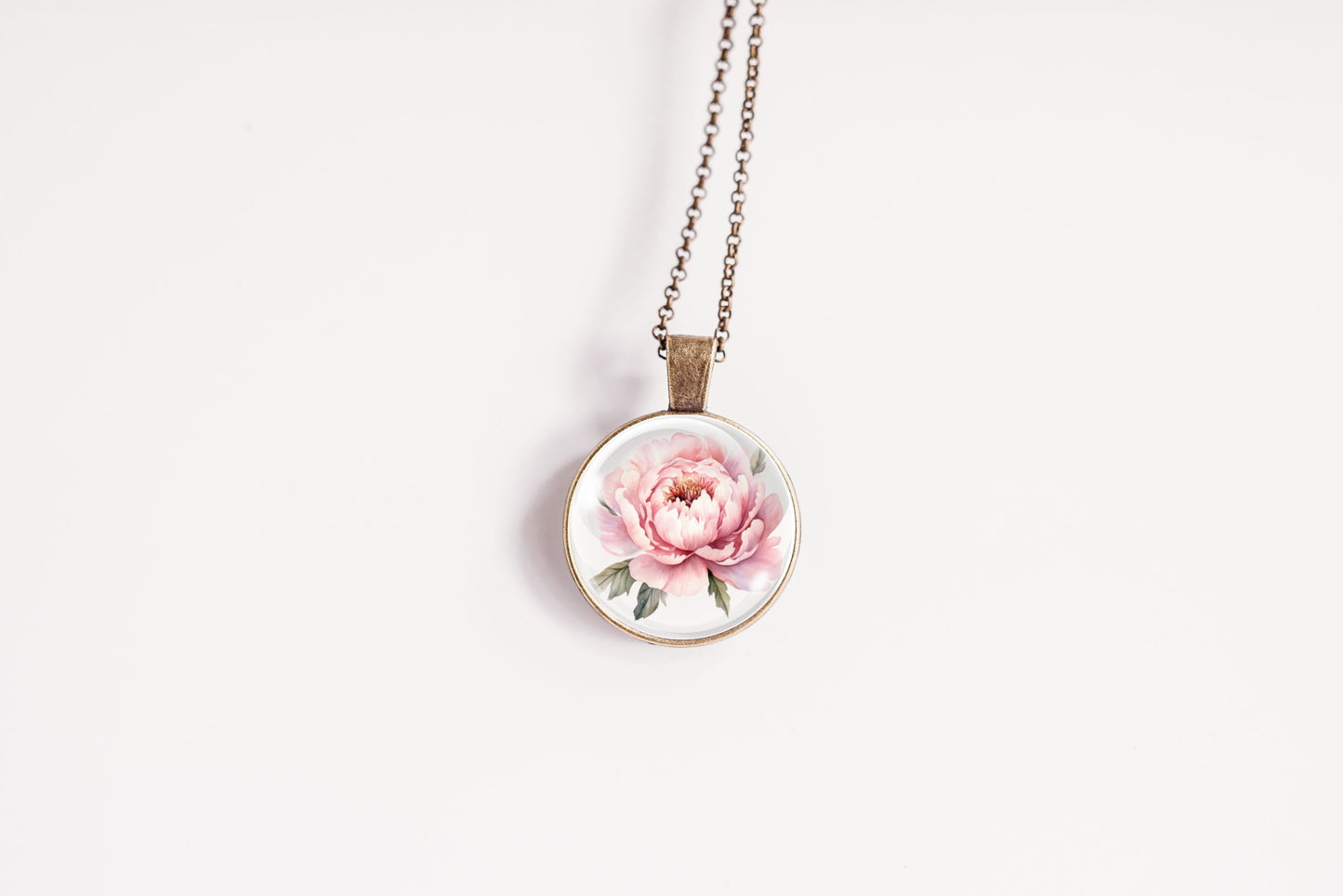 Elegant Peony Floral Necklace - November Birthflower Gift