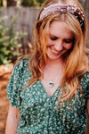 Floral buffalo pendant necklace, bison animal lover jewelry - Whimsy Spirit Shop