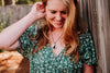 Black Cat Necklace – Floral Wildflower Pendant