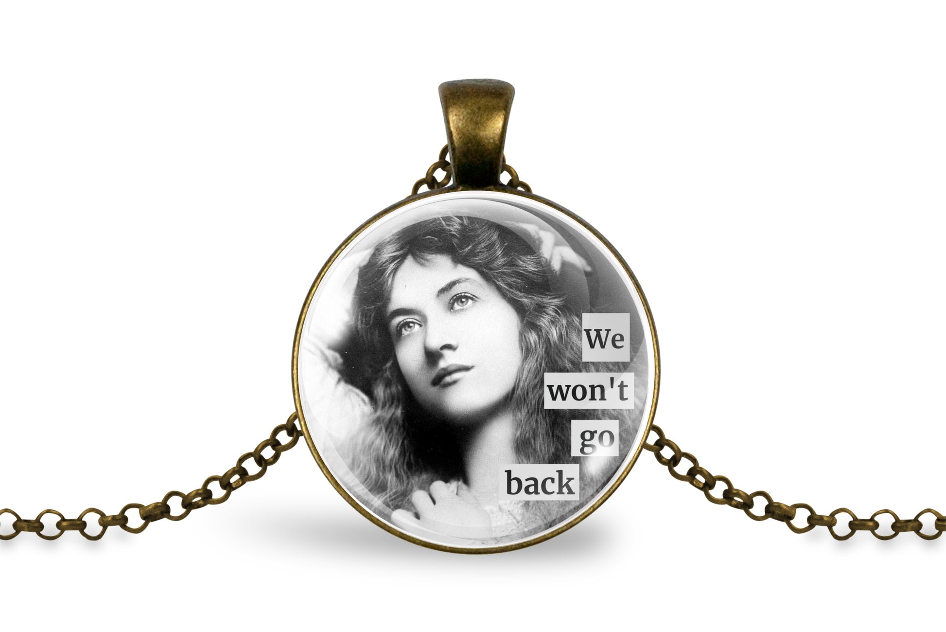 We Ride at Dawn Vintage Women Pendant Necklace 1 Inch, product photo 17.