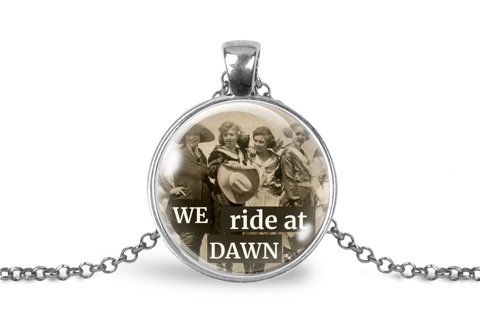 We Ride at Dawn Women Pendant Necklace 1 Inch, product photo 16.