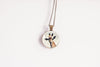 Giraffe pendant necklace with floral crown, safari jewelry gift