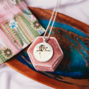 Whimsical opossum pendant necklace, animal lover gift idea - Whimsy Spirit Shop