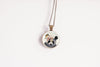 Floral crown panda necklace, unique wildlife pendant jewelry - Whimsy Spirit Shop