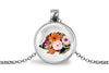 Hedgehog Necklace With Floral Design – Woodland Cute Nature Pendant Jewelry