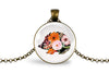 Hedgehog Necklace With Floral Design – Woodland Cute Nature Pendant Jewelry