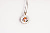 Hedgehog Necklace With Floral Design – Woodland Cute Nature Pendant Jewelry – Bronze