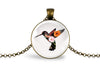 Hummingbird Necklace With Floral Design – Garden Nature Nature Pendant Jewelry