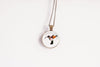 Hummingbird Necklace With Floral Design – Garden Nature Nature Pendant Jewelry – Bronze