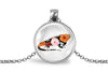 Iguana Necklace With Floral Design – Tropical Exotic Nature Pendant Jewelry