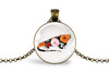 Iguana Necklace With Floral Design – Tropical Exotic Nature Pendant Jewelry