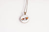 Iguana Necklace With Floral Design – Tropical Exotic Nature Pendant Jewelry – Bronze
