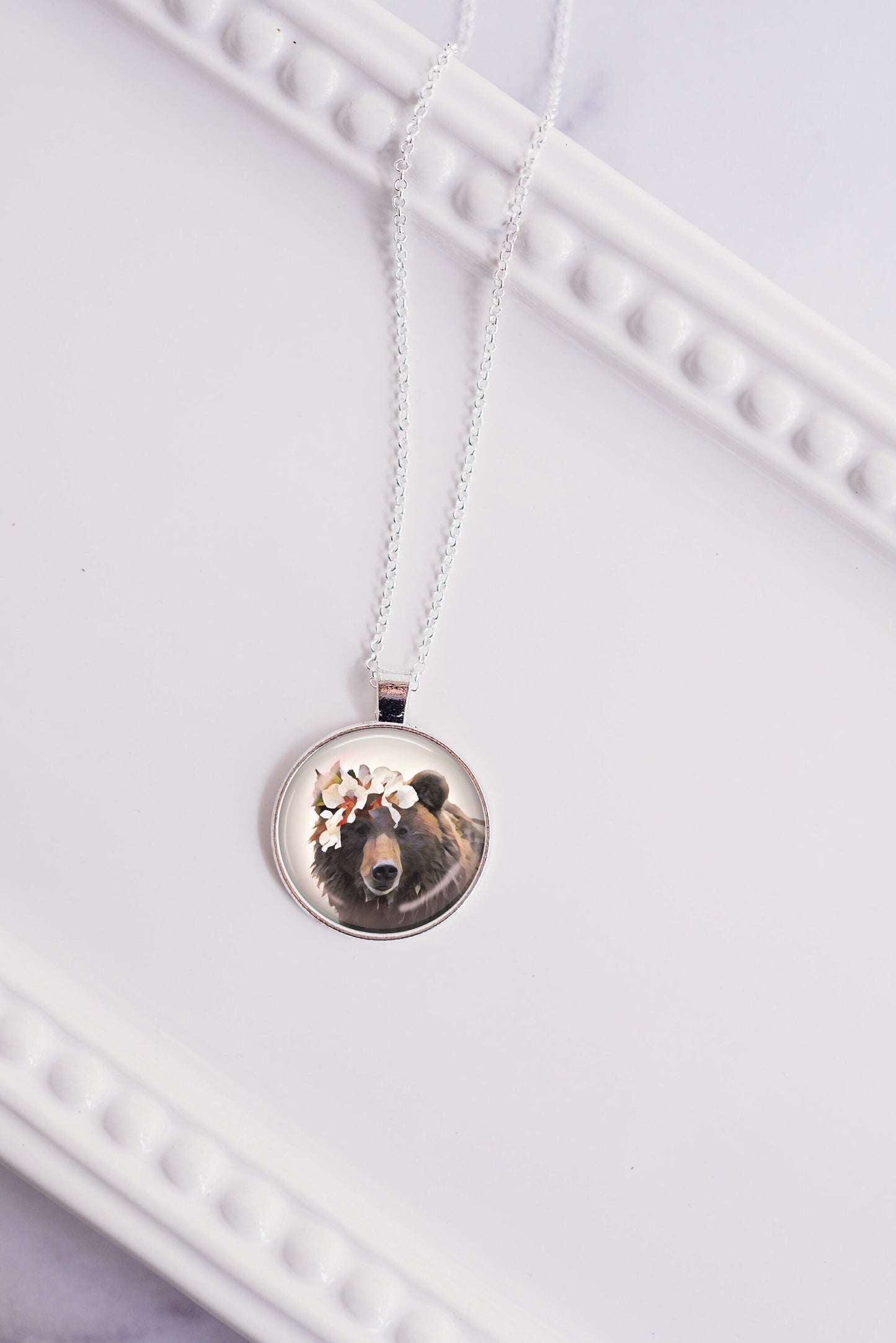 Bear Necklace, Whimsical Animal Jewelry, Nature-Inspired Gift
