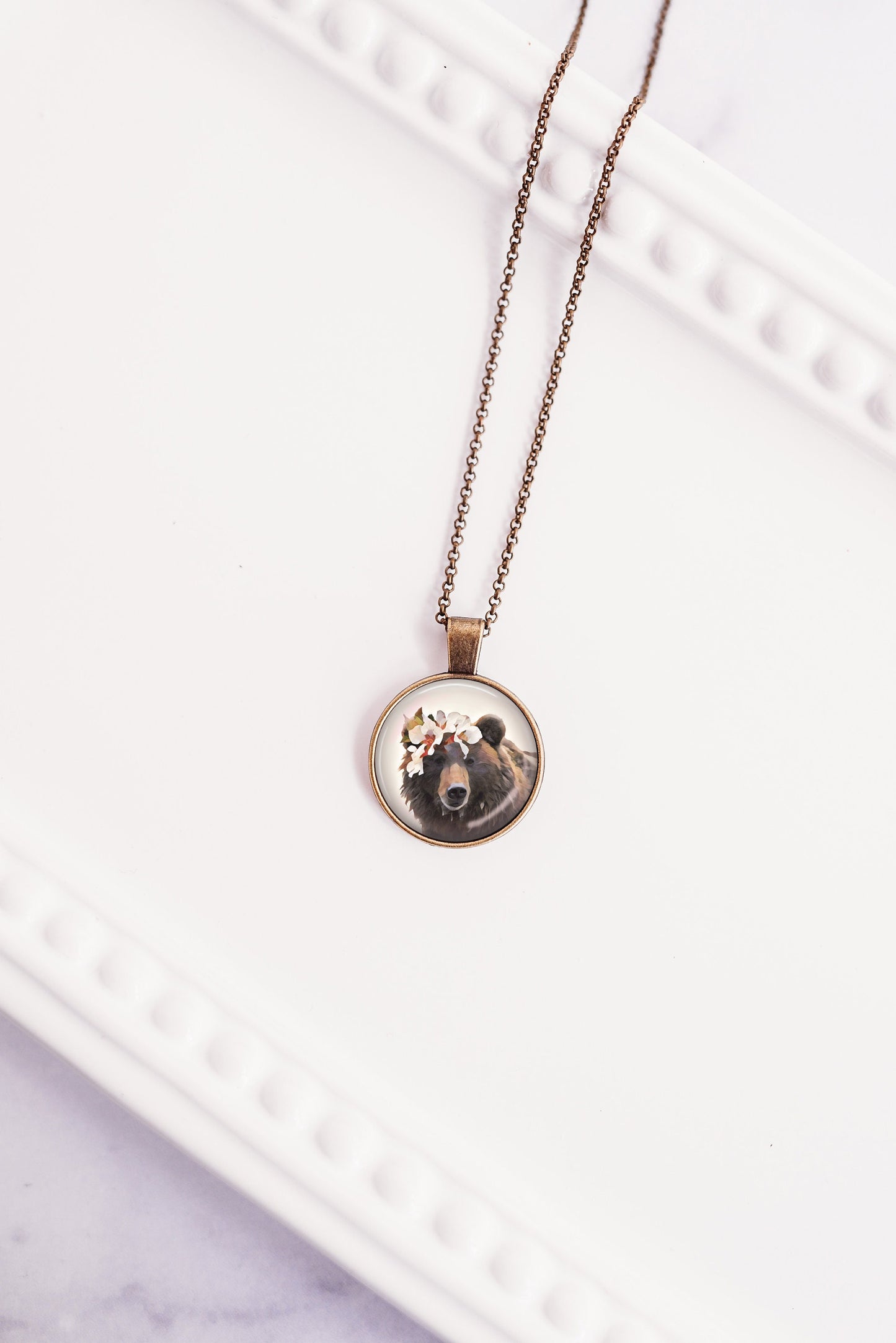Bear Necklace, Whimsical Animal Jewelry, Nature-Inspired Gift