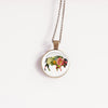 Western Bison Necklace, Floral Buffalo Jewelry, Rustic Prairie Pendant