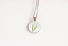 Lily of the Valley Necklace bronze-plated pendant on chain, product photo, white background