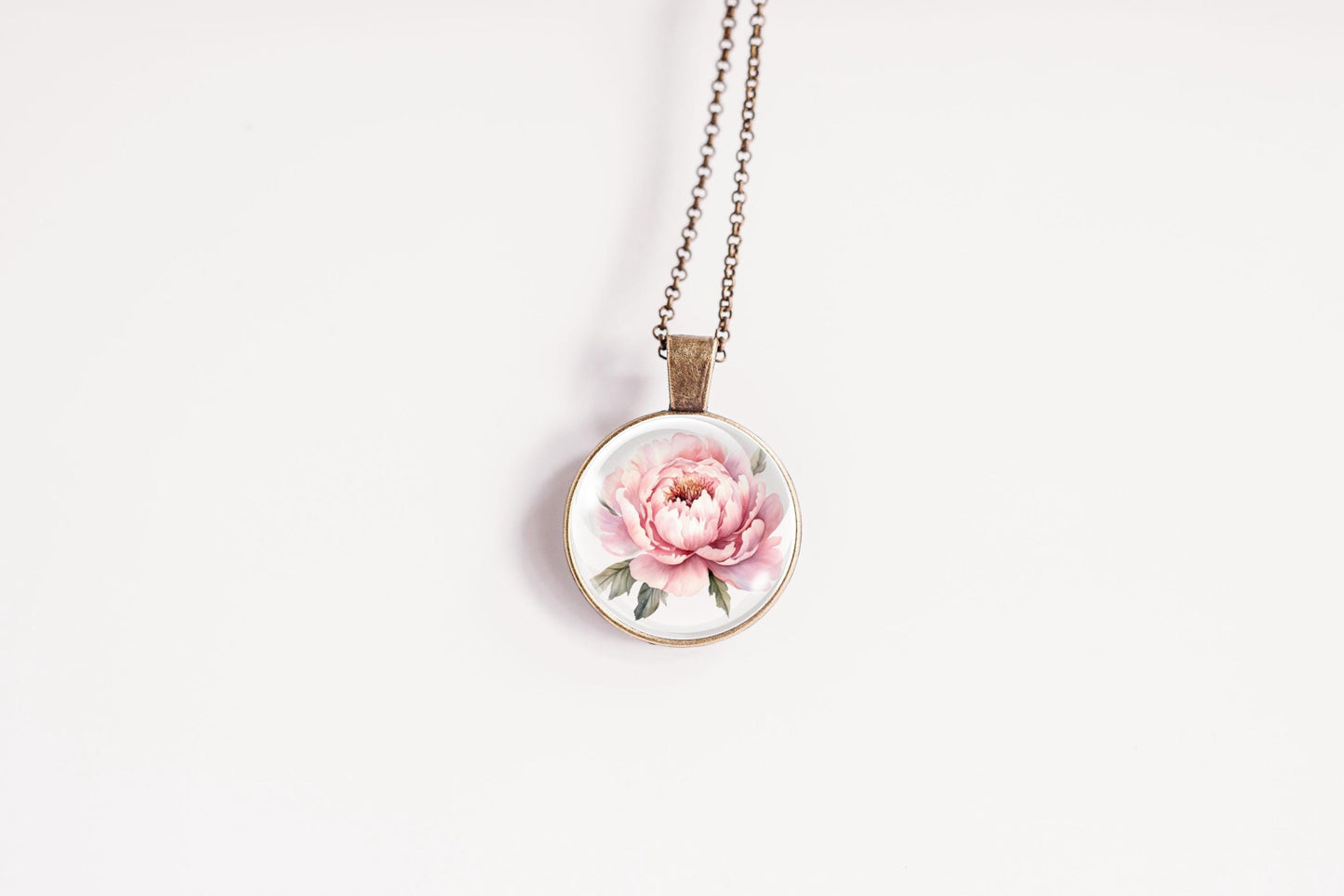 Peony Pendant Necklace – Romantic Floral Jewelry Gift for Her
