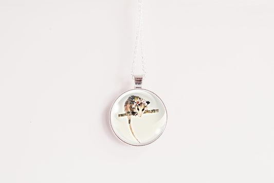 Whimsical Opossum Necklace: Cottagecore Wildlife Pendant Gift for Teens