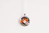 Dark Floral Garden Botanical Pendant Necklace