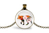 Lynx Necklace With Floral Design – Wildcat Nature Nature Pendant Jewelry