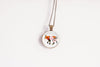 Lynx Necklace With Floral Design – Wildcat Nature Nature Pendant Jewelry – Bronze