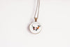 Narwhal Necklace With Floral Design – Magical Ocean Nature Pendant Jewelry – Bronze