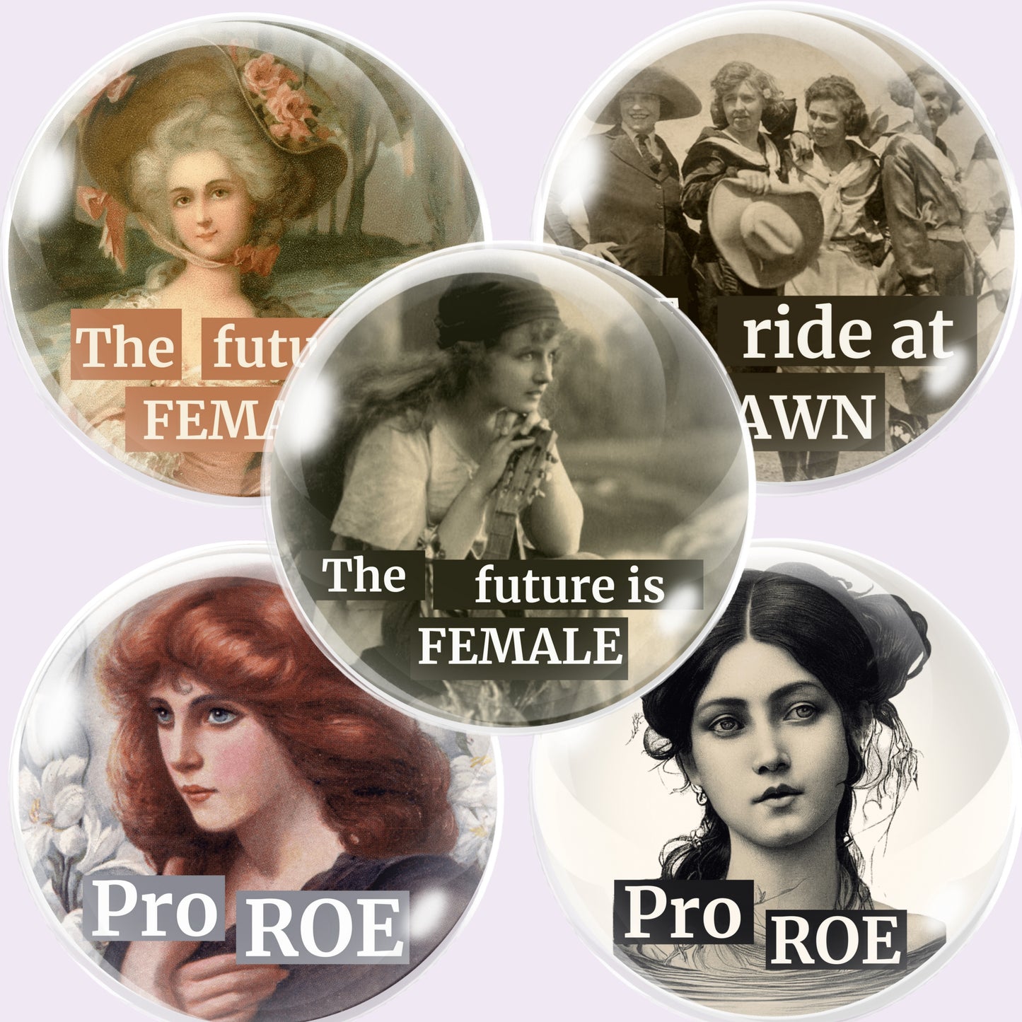 Retro Women Quotes Bottlecap Collage Sheet PNG