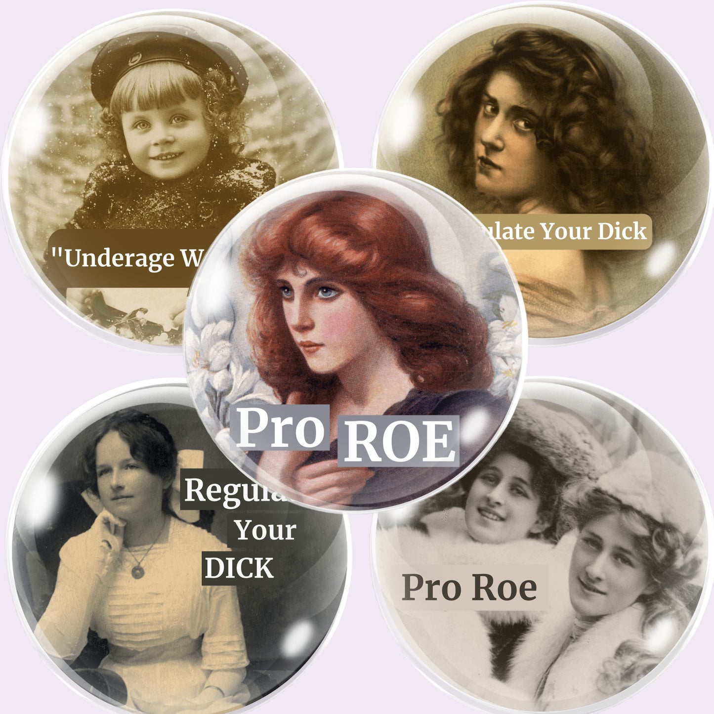 Retro Women Quotes Bottlecap Collage Sheet PNG