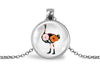 Ostrich Necklace With Floral Design – Exotic Wildlife Nature Pendant Jewelry