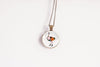 Ostrich Necklace With Floral Design – Exotic Wildlife Nature Pendant Jewelry – Bronze