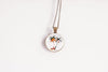 Palm Tree Necklace With Floral Design – Tropical Beach Nature Pendant Jewelry – Bronze