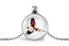 Parrot Necklace With Floral Design – Tropical Bird Nature Pendant Jewelry