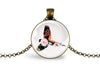 Parrot Necklace With Floral Design – Tropical Bird Nature Pendant Jewelry