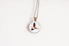 Parrot Necklace With Floral Design – Tropical Bird Nature Pendant Jewelry – Bronze