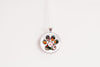 Paw Print Necklace With Floral Design – Pet Memorial Nature Pendant Jewelry – Silver