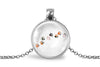 Paw Print Tracks Necklace With Floral Design – Pet & Wildlife Nature Nature Pendant Jewelry
