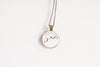 Paw Print Tracks Necklace With Floral Design – Pet & Wildlife Nature Nature Pendant Jewelry – Bronze
