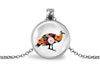 Peahen Necklace With Floral Design – Elegant Bird Nature Pendant Jewelry