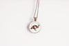 Peahen Necklace With Floral Design – Elegant Bird Nature Pendant Jewelry – Bronze