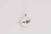 Walrus floral silhouette necklace, glass cabochon pendant, arctic wildlife botanical