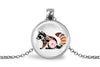 Raccoon Necklace With Floral Design – Woodland Wildlife Nature Pendant Jewelry
