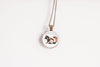 Raccoon Necklace With Floral Design – Woodland Wildlife Nature Pendant Jewelry – Bronze