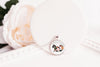 Raccoon Necklace With Floral Design – Woodland Wildlife Nature Pendant Jewelry – Silver