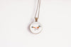 Roadrunner Necklace With Floral Design – Southwest Desert Nature Pendant Jewelry – Bronze